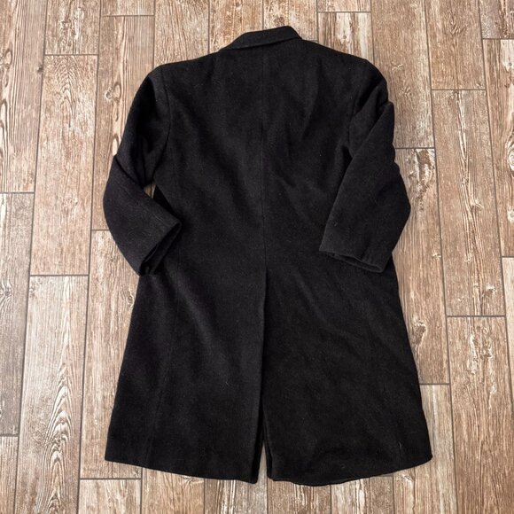 Nino Cerruti Men Wool Cashmere Blend Overcoat 46R Black SOFT Single Breasted VTG - Picture 7 of 7